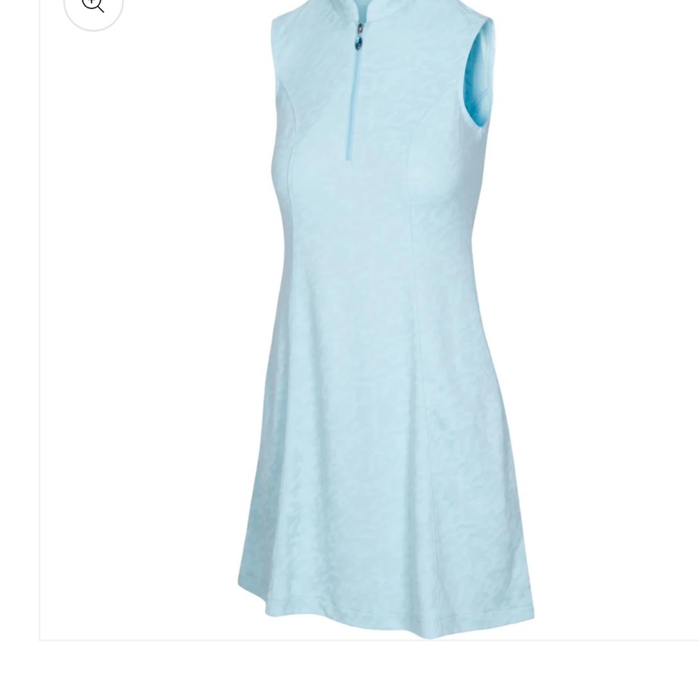 NWT Sleeveless Light Blue Zip-Front A-Line Dress